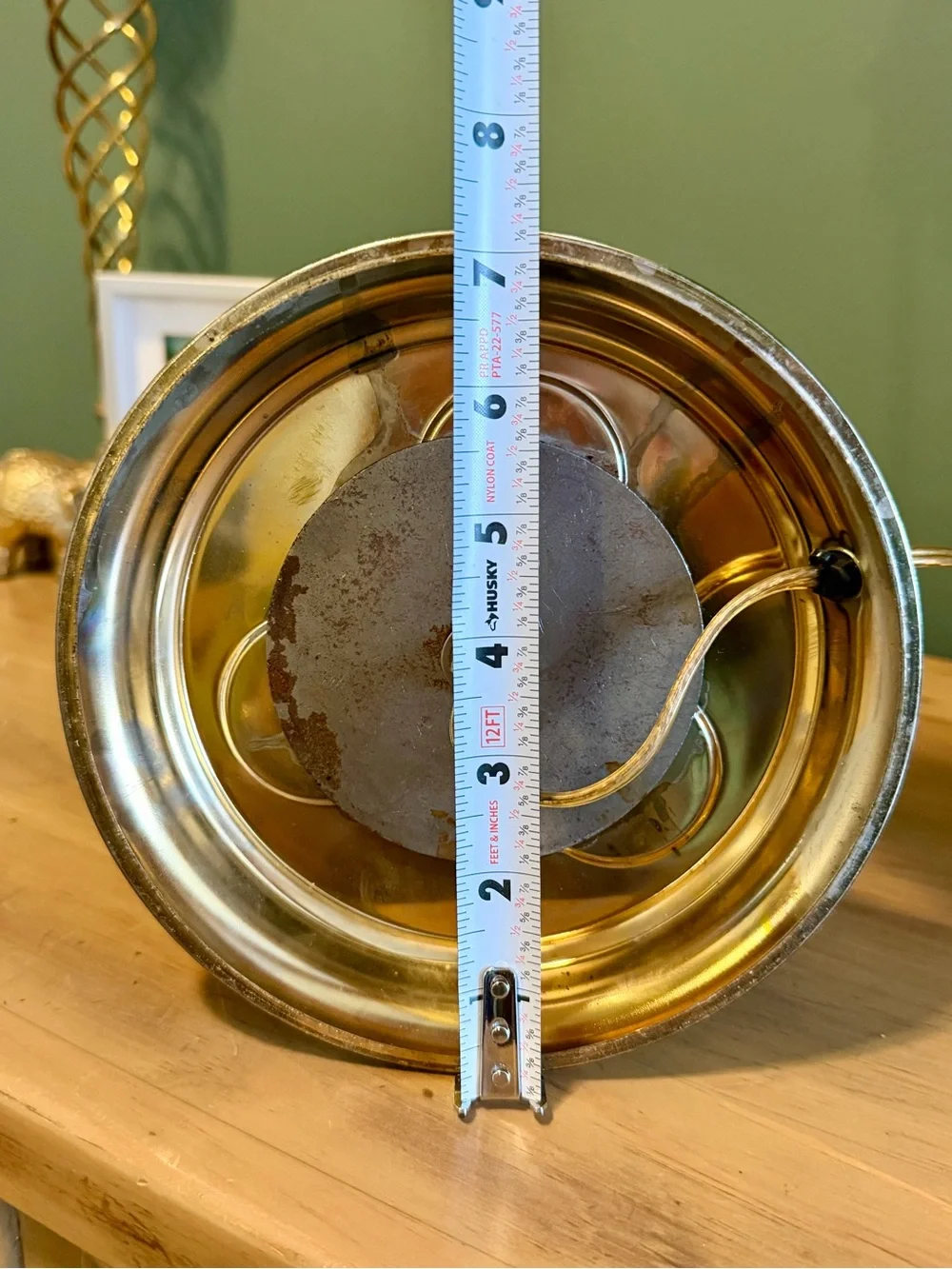 Princess House Heritage Empress Triple Column Brass Glass Lamp Base | Model 046